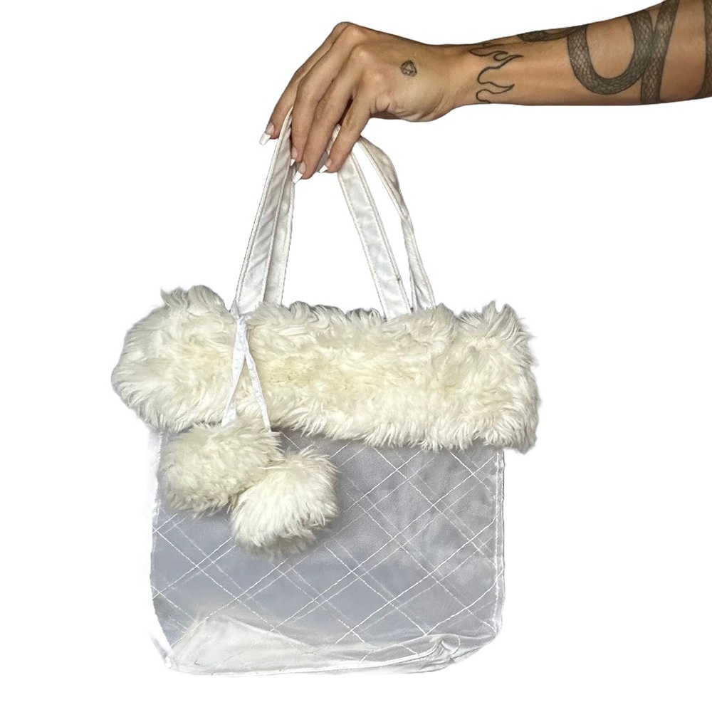 Y2k Faux Fur White Bag